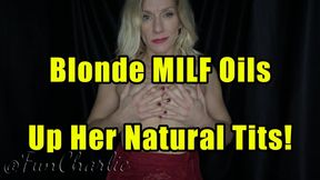 Fun Charlie Oils Up Her Natural Tits