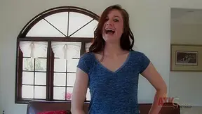 Jessica Madison flashes her little pink tits as she interviews