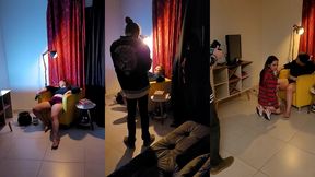 bastidores da gravacao de halloween com mila spook