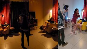 bastidores da gravacao de halloween com mila spook