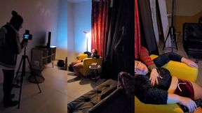bastidores da gravacao de halloween com mila spook