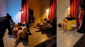 bastidores da gravacao de halloween com mila spook