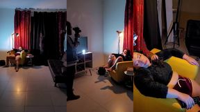 bastidores da gravacao de halloween com mila spook