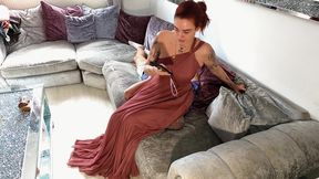 Sitting On His Head In A Elegant Dress (4K)