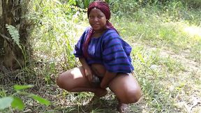 Horny&#x1F975; African Woman Tried Out Giant Dick&#x1F346; in the Woods and Loved It