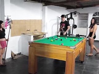 playing pool in nature's garb