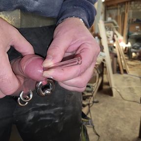 Squirting sperm through a glass tube