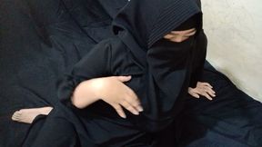 Young mom with her veil is very ferocious and seductive
