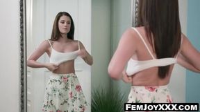 FemJoyXXX.com - Little Caprice's mirror front pussy stroking session