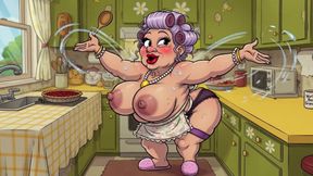 Ai Grannies Naked in Kitchen