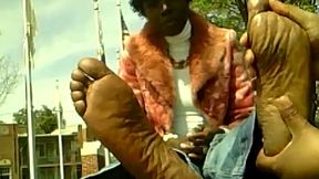 Ebony J's Mature Chocolate Soles Lotioned and Rubbed - 480p
