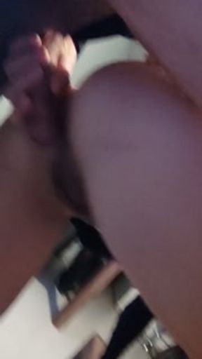 Deep fuck and messy facial while watching porn – raw amateur phone video