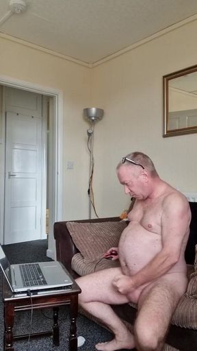Male masterbating until load shoots
