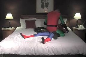 Horny Guys In Latex Suits Making Out