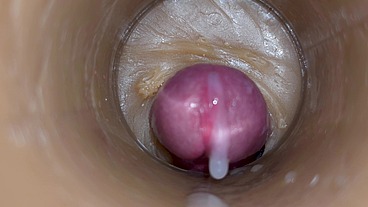 Camera Inside Deep Pussy Captures Ejaculation