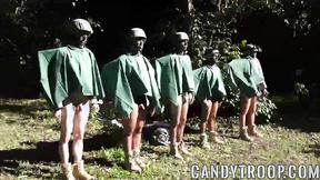 ”Outdoor blowjob & doggystyle for the new hunk recruites”