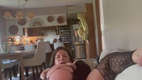 “Pregnant” slut stuffs all of her holes copy