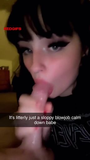 Amateur goth teen takes a big dick in a blowjob scenario with her cuckold husban