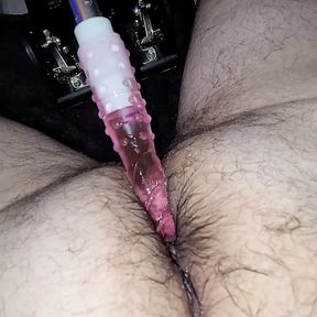 Fuck machine pounding my tight hairy ass