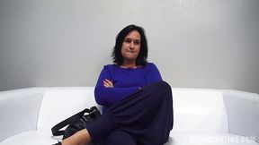 Huge boobs mature brunette Alena gets fucked at casting