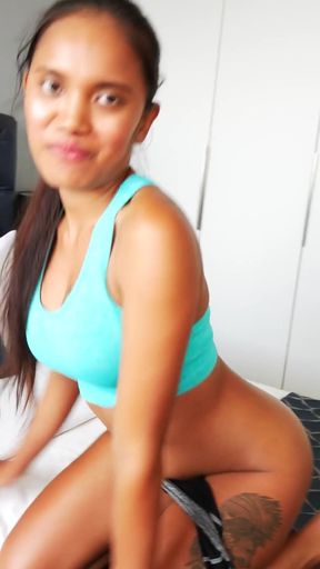 Big booty Thai amateur GF intense gym workout and big cock sex   Clip 1