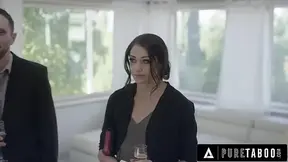 Petite brunette caught in rich man's secret BDSM room