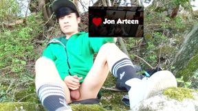 Jon Arteen. Twink's Jerk Off Outdoor in Nature Ends in a Frustrating Ruined Orgasm. Solo Tease, Long Build-Up, Loss of Control