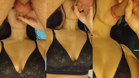 pov intenso: debora mendes faz oral + cavalgada invertida de calcinha preta com gozada por fora no motel
