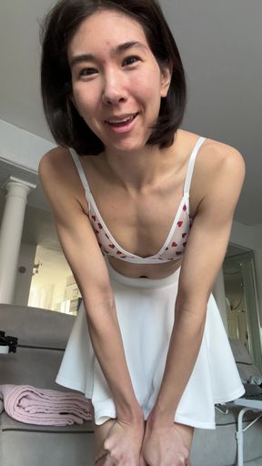 Sheer Bra Mini Skirt Red Panties Slow Motion Tease