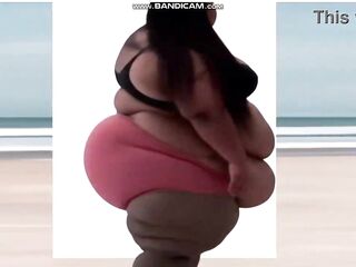 MASSIVE Busty Black USBBW Woman is likewise fat to touch her toes (Solo, AI-Generated, VB12a)