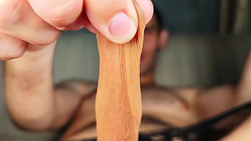 PULLING THE FORESKIN OF MY PENIS CLOSE-UP