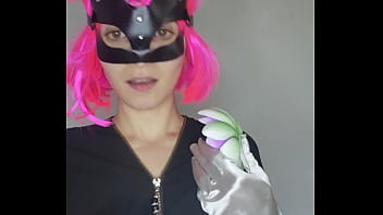 Observe my passionate self-pleasure with a kitty mask and big tits