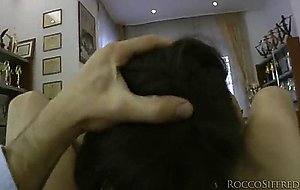Petite brunette Anna  gives oral plasure from your point of view