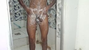 Indian Desi boy in his home bathroom I like water with my lover indian gay