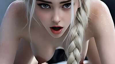 Blonde teen Elsa Orgasem Compilation - AI generated