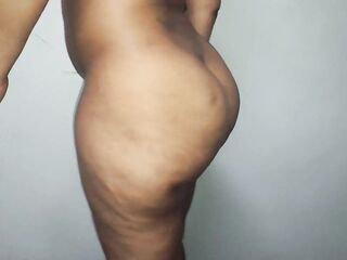 Zulu Woman Gets Backstrokes to her Large Jiggly Butt