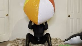 Blowing large inflatable tight