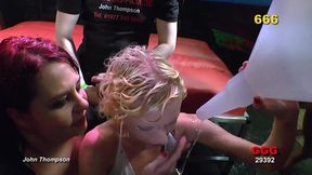 Ggg - Wet and Wild - Blonde with Big Tits and Redhead with Tattoo Swap Spit in Group Action