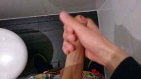 Huge Load of Cum in public toilet