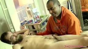 Straight long bearded Eric explodes his cum after getting his cock sucked