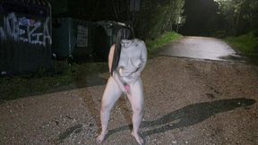 Recycling and Squirting Outdoor Public Masturbation