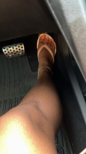 Open toed slippers while driving