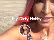 MyDirtyHobby - Hot Pink Hair Babe sexyrachel846 Comes Out Of The Car And Sucks Her BF's Dick