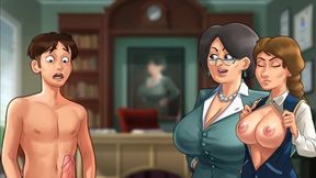 Summertime Saga - Nerdy Girl Showed Her Boobs Principal Smith And Annie By Loveskysanx