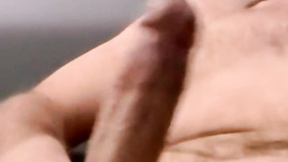 Amateur guy strokes his prick to porn while recorded with cam