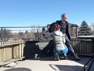 DICKFLASH public, a little redhead whore gives me a handjob and blow job-sex while her bf out Bigmax8inch