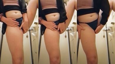 Fingering myself hard in the train bathroom because I was told to