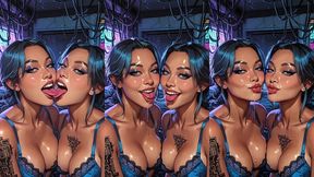 30sec ai animation: beautiful women kissing