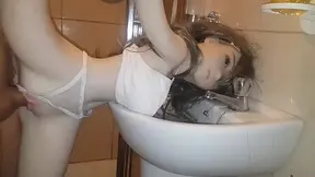 Barbie's wet skirt reveal with a real doll