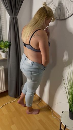 Masturbation of Bonie and Clyde, fingers standing, trembling, twitching and moaning. Multiple Orgasms Jeans Blonde Hot&hellip;   Clip 1